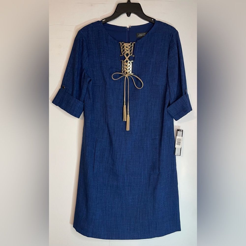 Tahari Arthur S. Levine Navy Blue Dress Size 6- New